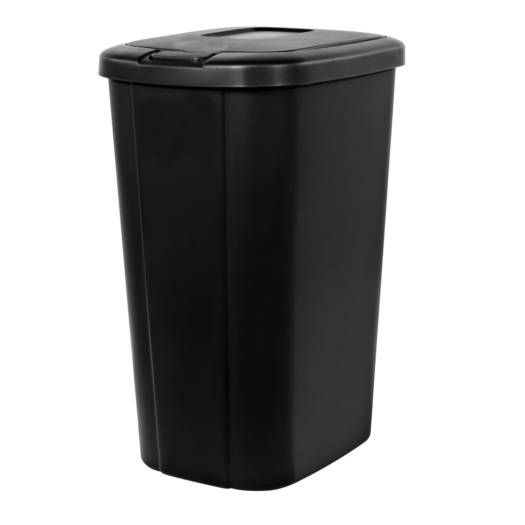 Kitchen Trash Can 13.3 Gallon Plastic Touch Top Garbage Bin, Black