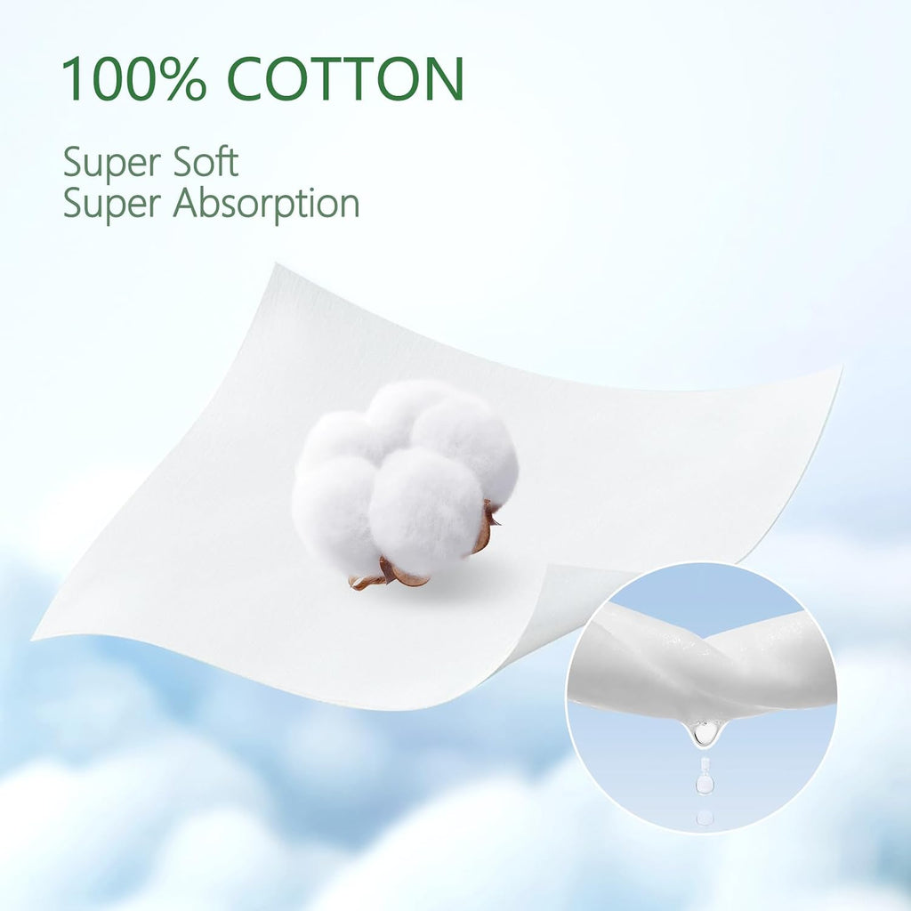 100% Cotton Travel Wipes for Sensitive Skin, 99% Purified Water Hypoallergenic Mini Wet Wipes, Unscented Pocket Wipes