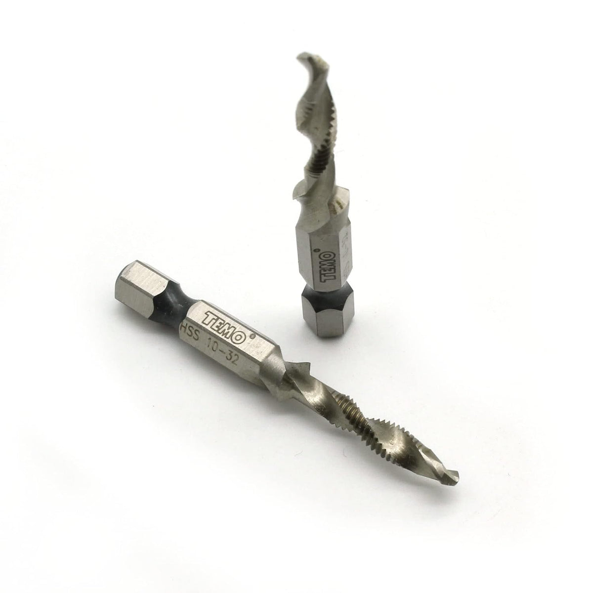 TEMO 2p M2 HSS 10-32 Combination Drill and Tap Deburr Countersink Hex Bit