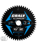 CRALY 5-3/8 Inch 50 Teeth Aluminum and Non-Ferrous Metal Cutting Circular Saw Blade, 20 mm Arbor, Carbide Tipped, Thin Kerf, Black Ice, for Thin Aluminum, Plastic, Composite(C0550AL)
