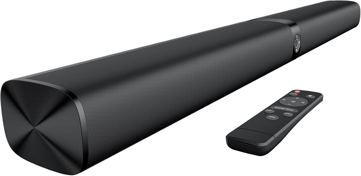 Sound Bar for Smart TV, Soundbar with Bluetooth/ARC/Opt/AUX Connect, Auto Volume Boost, 3 Equalizer Modes, 2 in 1
