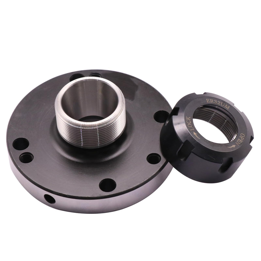 100mm Diameter ER32 Collet Chuck with 7 Mounting Holes for Compact Lathe