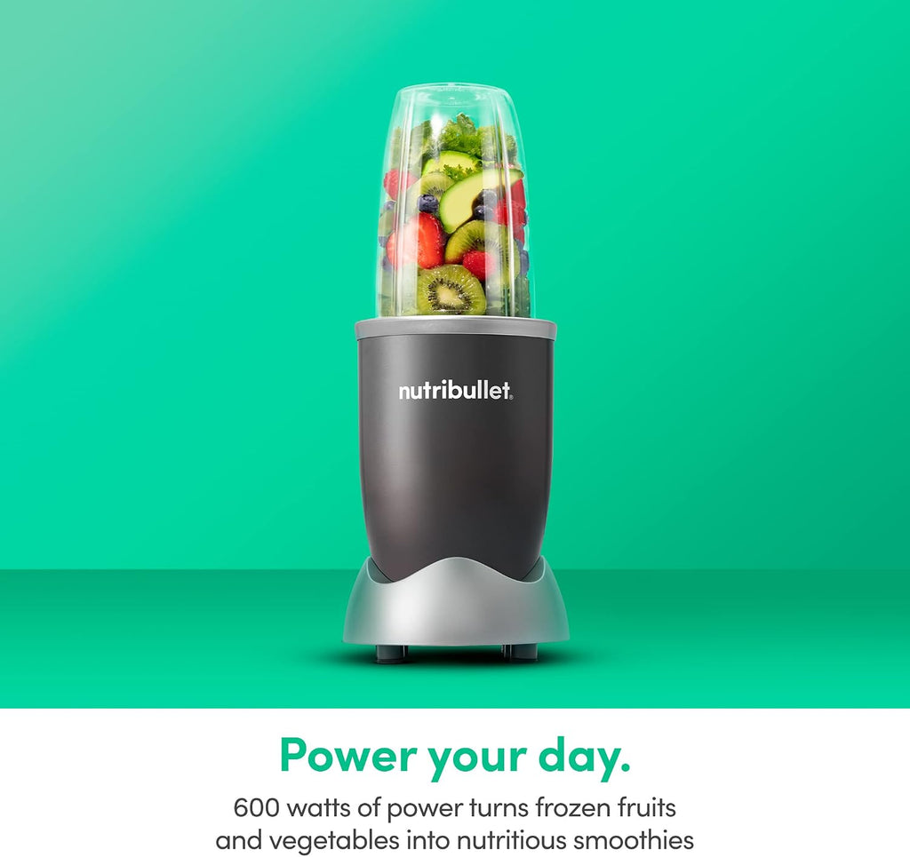 Personal Blender, Shakes, Smoothies, Food Prep, and Frozen Blending, 24 Ounces, 600 Watt, Dark Gray, NBR-0601WM