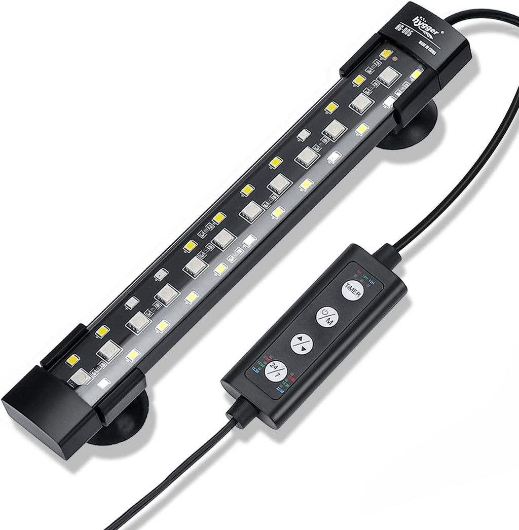 24/7 Mode Submersible Aquarium LED Light, Full Spectrum Hidden Fish Tank Light with 3 Rows Beads 7 Colors Auto On Off