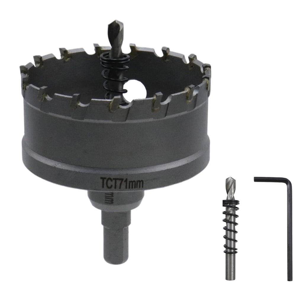 Rannb 2-51/64"/71mm Carbide Hole Saw Hole Cutter for Steel Plate, Aluminum & Metal