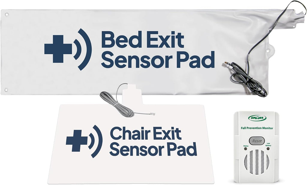 Smart Caregiver Bed and Chair Exit Alarm System for Fall/Wandering Prevention – Know When They get up! Includes