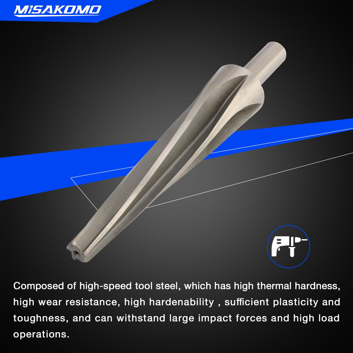 7 Degree Tapered Ball Joint Reamer Tie Rod Reamer for 1-1/2" Per Foot