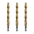 SALI Cobalt Drill Bit Set,3 Pack 3/8 Inch High Speed Steel Hex Shank Jobber Drill Bits, for Hardwood, Aluminum,Metal,Copper,Alloyed Steel