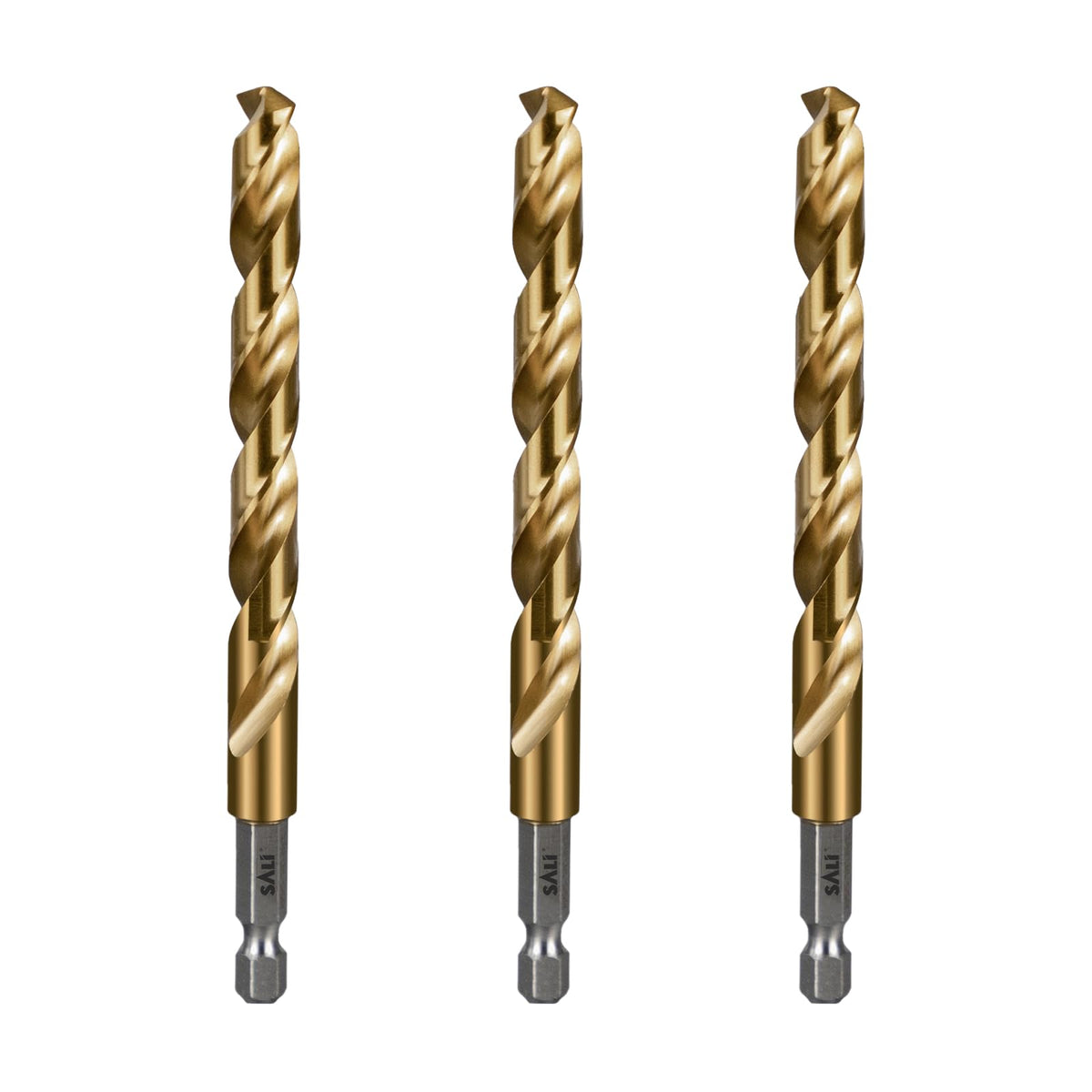 SALI Cobalt Drill Bit Set,3 Pack 3/8 Inch High Speed Steel Hex Shank Jobber Drill Bits, for Hardwood, Aluminum,Metal,Copper,Alloyed Steel