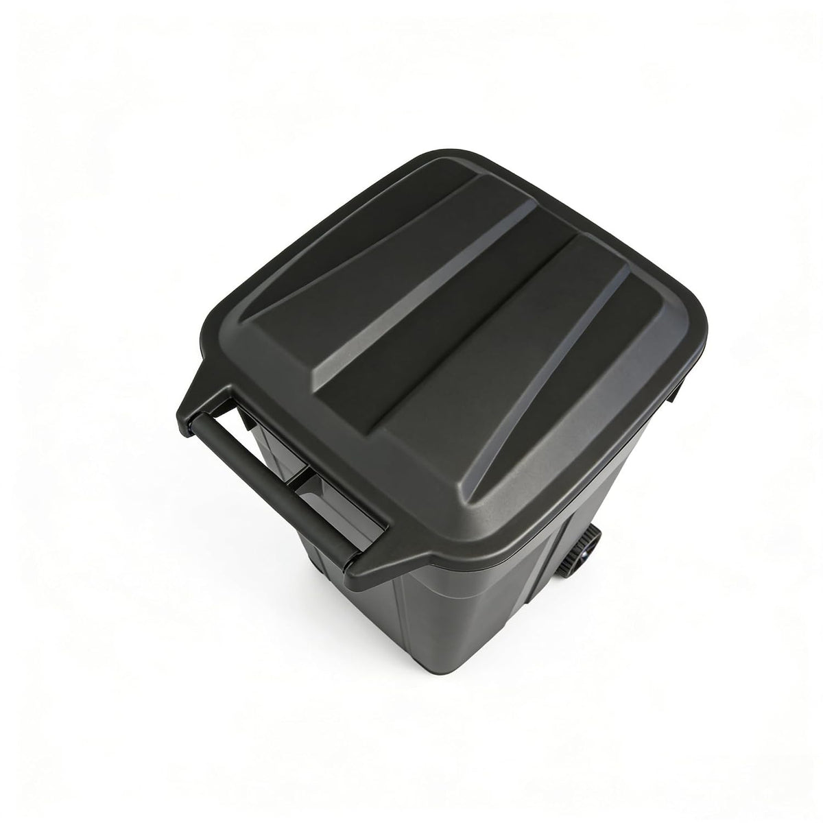 45 Gallon Trash Can with Wheels, Outdoor Trash Can with Lid, Heavy Duty Plastic Garbage Can, Click Lock Lid Design