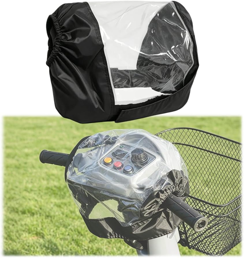 TOMSE Mobility Scooter Control Panel Cover for Invacare Meteor 2018-2026 Dashboard Shield Accessory Transparent Tiller Guard for Daily Outdoor Use,Black