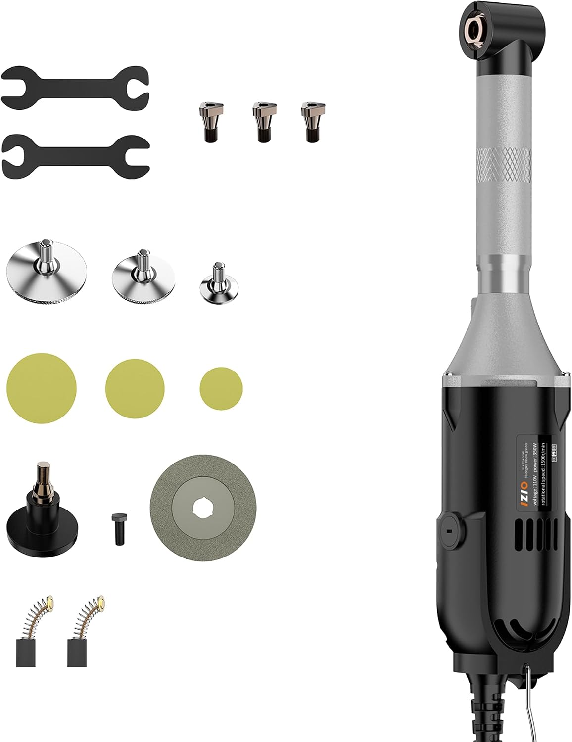 Multi-Purpose Electric Die Grinder Kit - 6 Variable Speed Polisher & Sander, Compact 1" Rotary Angle Grinder for