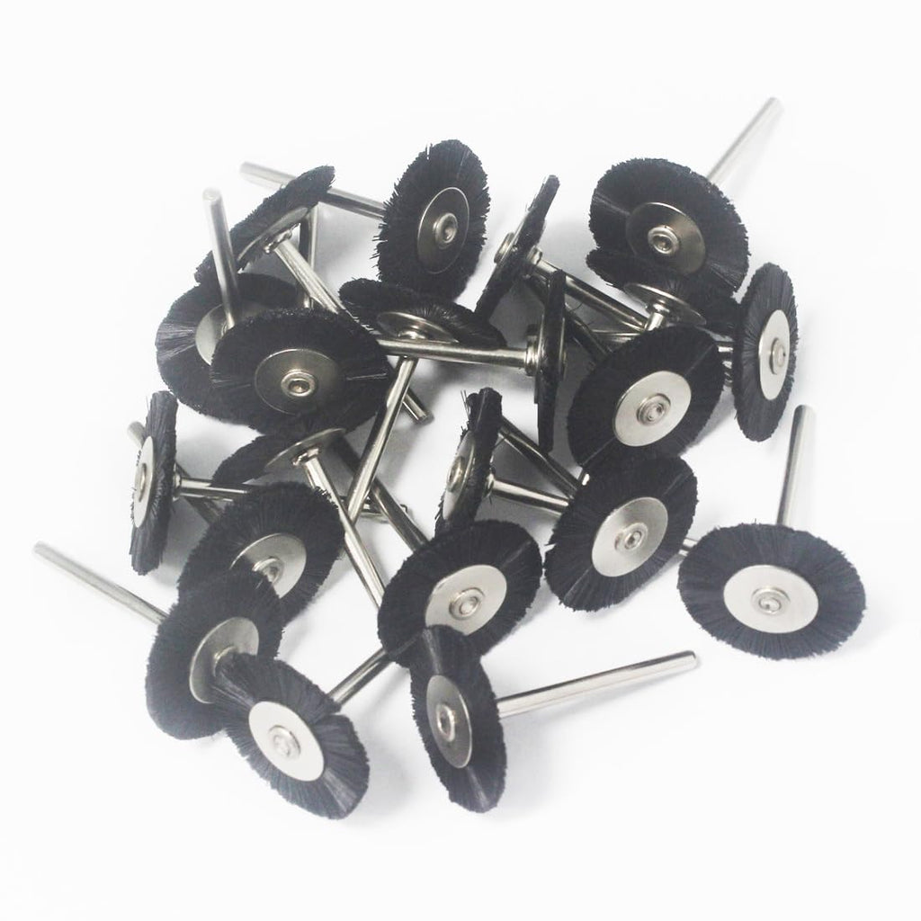 Luo ke 20 Pcs 1/8" Shank T Shape Nylon Bristle Wheel Brushes Sets