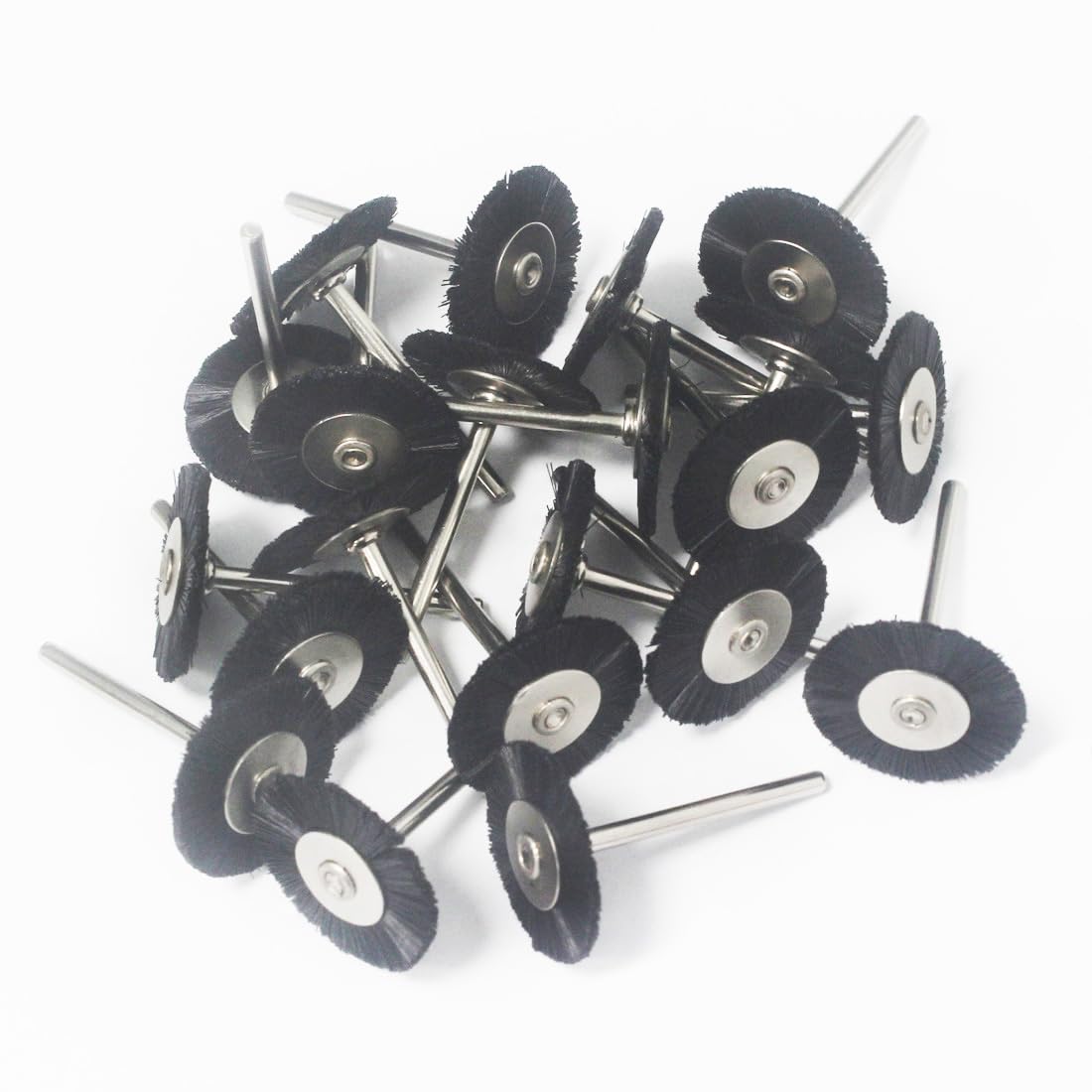 Luo ke 20 Pcs 1/8" Shank T Shape Nylon Bristle Wheel Brushes Sets