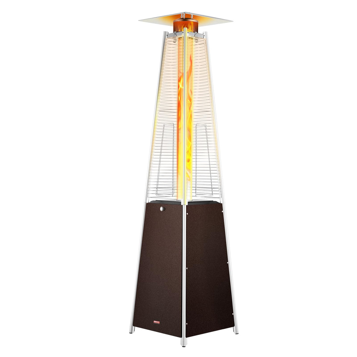 Patio Heater for Outdoor Use, 48000BTU Pyramid Propane Heater w/Wheels, Quartz Glass Tube Outdoor Patio Flame Heater