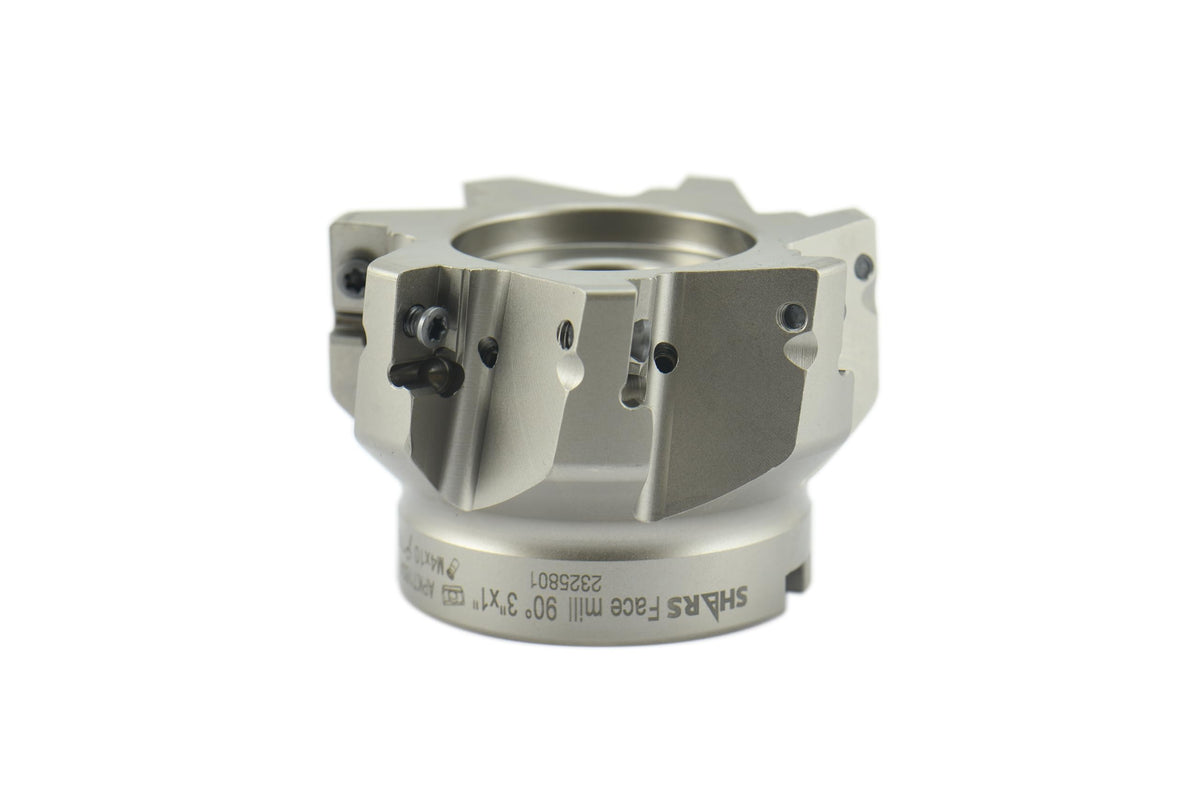Shars 3" Coolant 90° 7 Flutes Indexable Face Mill APKT APET APMT 1604 7 Flutes + Certificate NEW 404-2428W S[