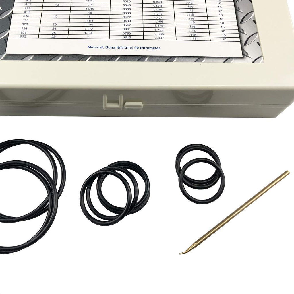 SAE O-Ring BOSS Hydraulic 212 Piece O Ring Assortment Seal Kit Buna-N 90 for Hydraulic Fittings Hoses