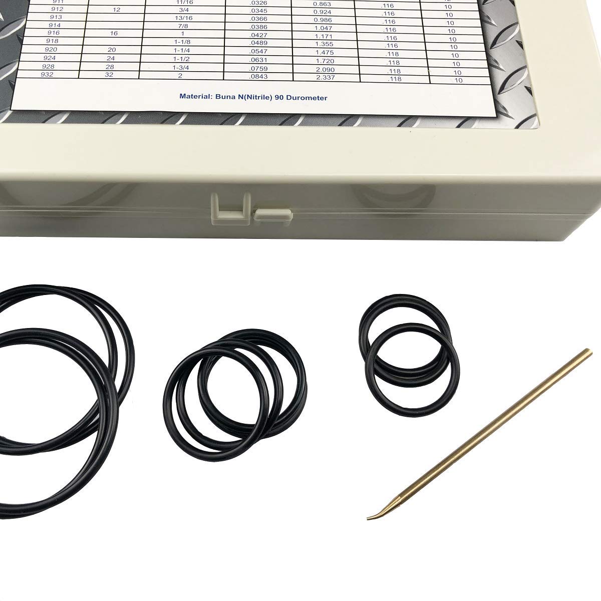 SAE O-Ring BOSS Hydraulic 212 Piece O Ring Assortment Seal Kit Buna-N 90 for Hydraulic Fittings Hoses
