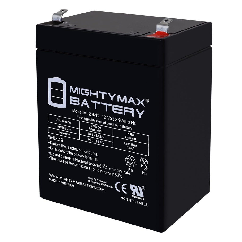 12V 2.9AH F1 SLA Replacement Battery Compatible with Leoch LP12-2.9