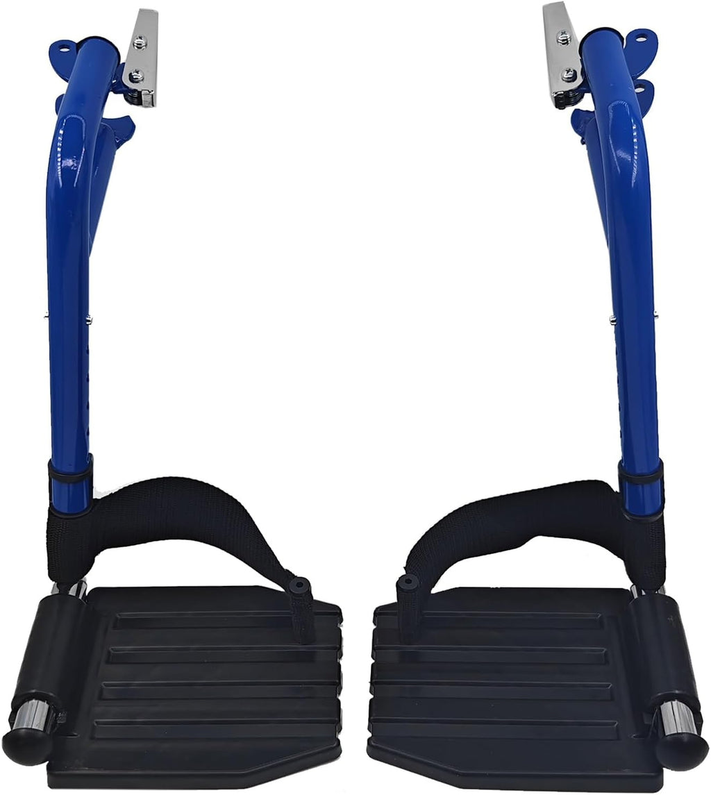 Wheelchair Footrest with Heel Ring for Standard Wheelchairs (Blue)