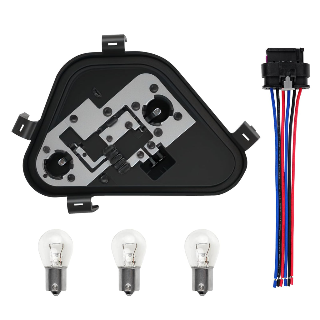 Dexepe Left Driver Side Rear Tail Light Lamp Holder Bracket Socket Panel Plug Connector Board with Harness and Bulbs Compatible with BMW 3 Series 320i 328i 335i 328d 2012-2015 Replace 63217313043