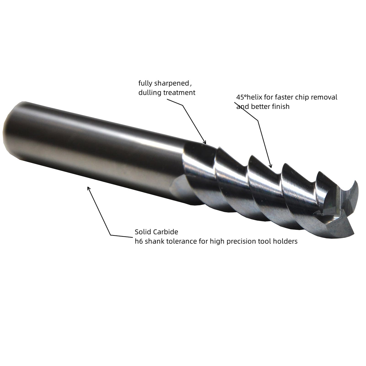 WKSTOOL 4mm Mill Dia 3 Flute Solid Carbide Square Nose End Mill Cutter for Milling Hardened Steels Aluminum Alloys Brass Bronze
