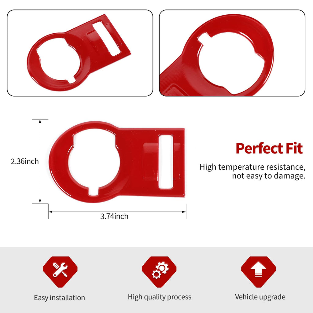 Jimen Compatible with 2012-2015 Chevrolet Camaro, Headlight Switch Frame Trim Cover Interior Accessories (Red)