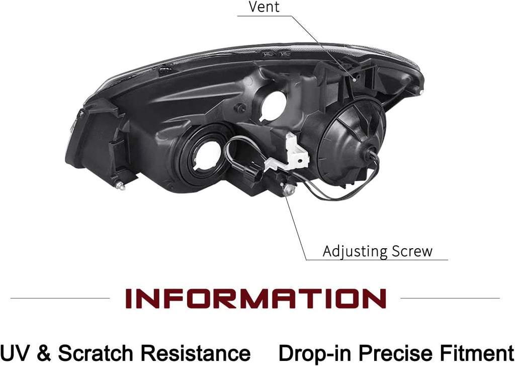 JSBOYAT Halogen Headlight Assembly Fit for 2005 2006 Nissan Altima