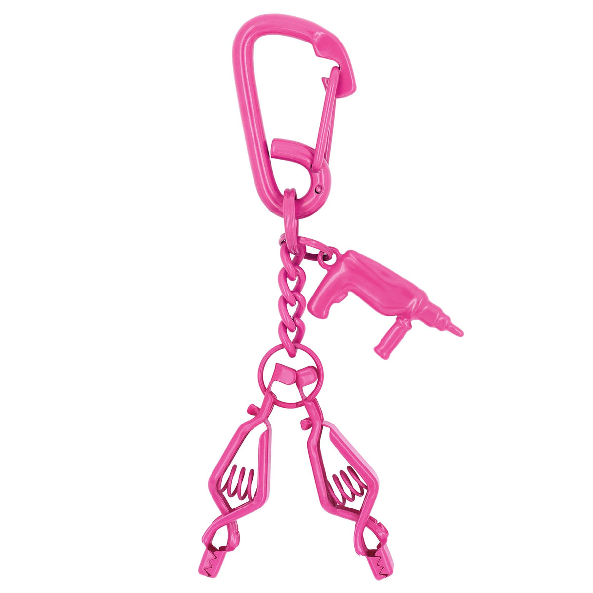 MELOTOUGH Glove Clips Double End Metal Work Glove Holder with Charm (Pink)