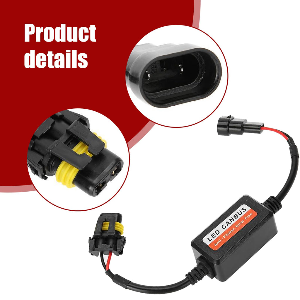 ZBGUN 2 PCS H13/9008 Car LED Bulb CANBUS Decoder, Multifunction IP67 Waterproof Plug Play Radio Interference Decoder Resistor, Fault Elimination Repair Accessories, Suitable for Most Models (Black)