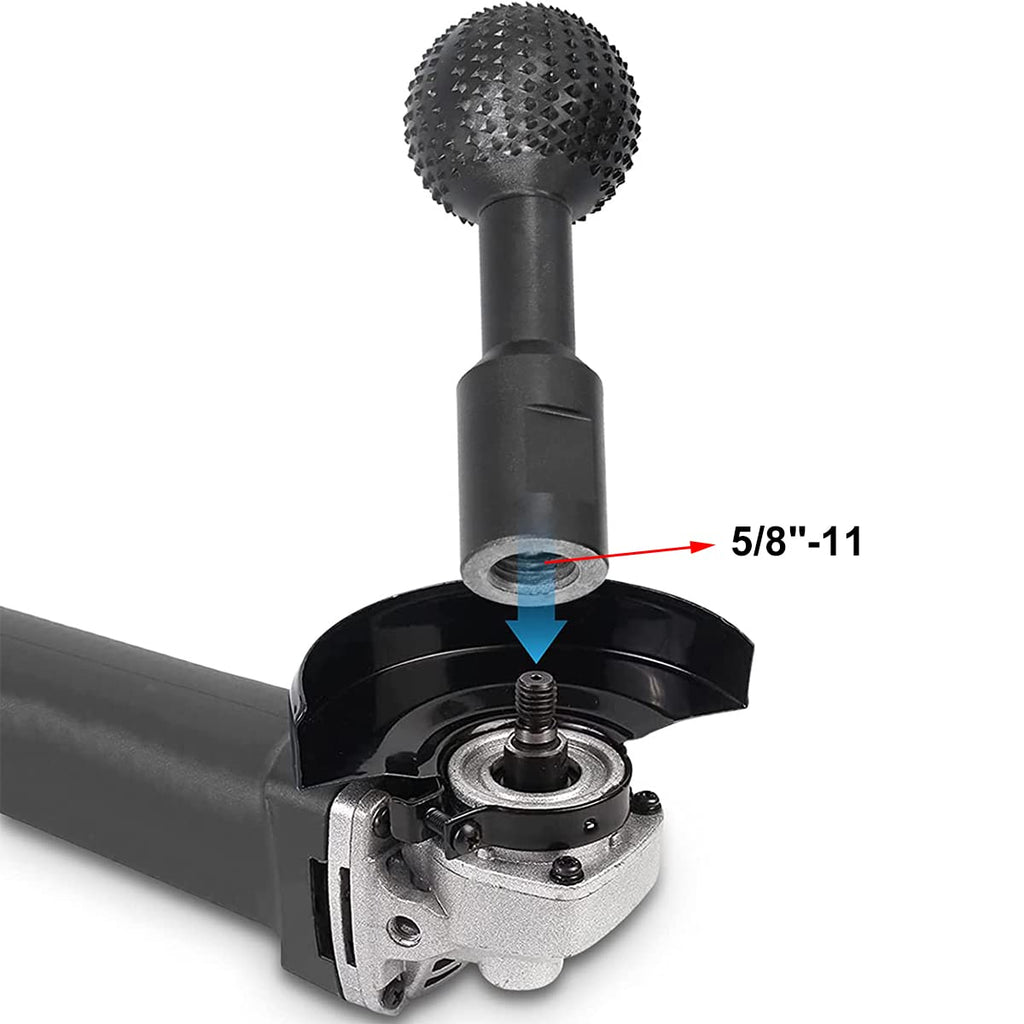2PCS Sphere Rotary Burr with 5/8-11 Threads for 4 1/2&5 Inch Angle Grinder