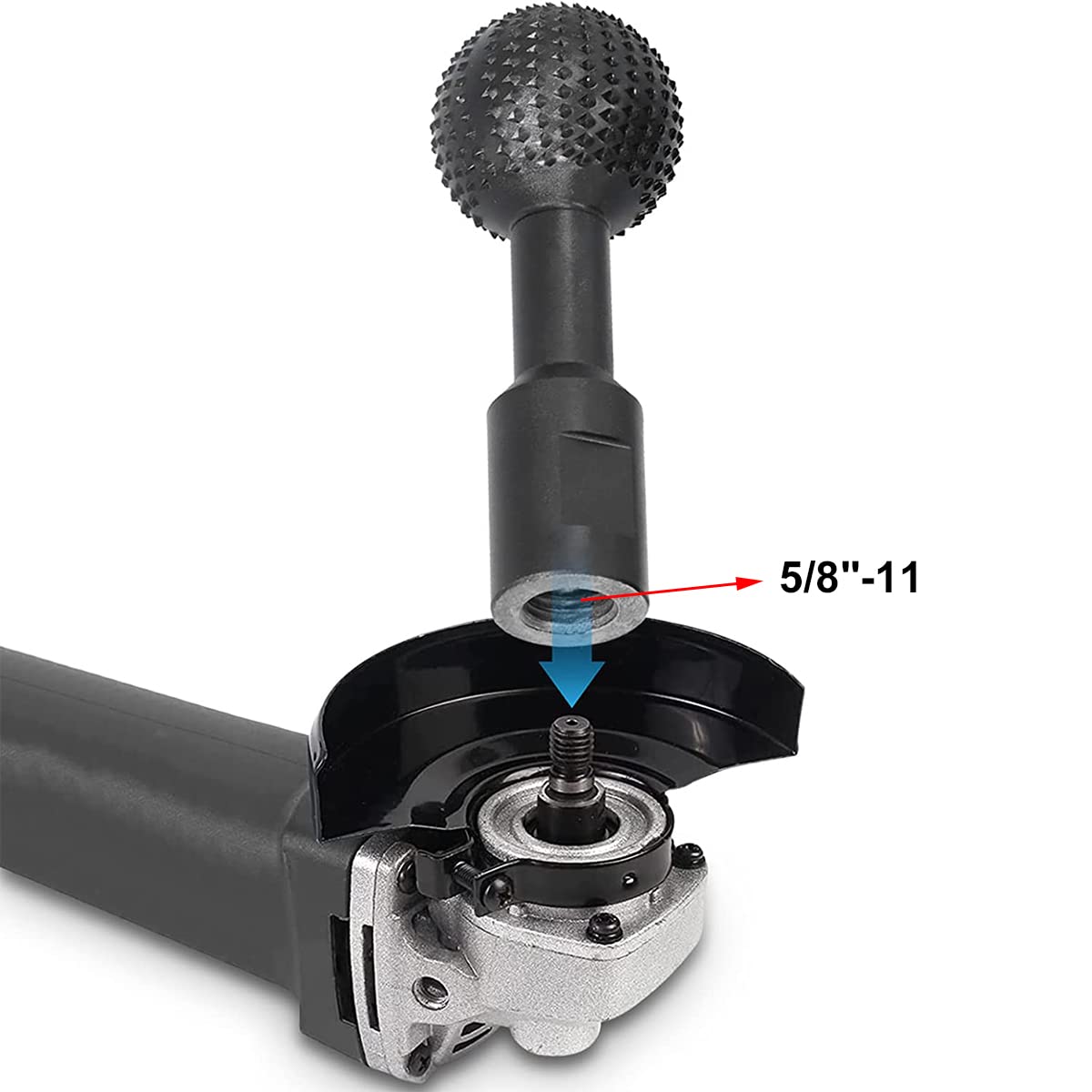 2PCS Sphere Rotary Burr with 5/8-11 Threads for 4 1/2&5 Inch Angle Grinder