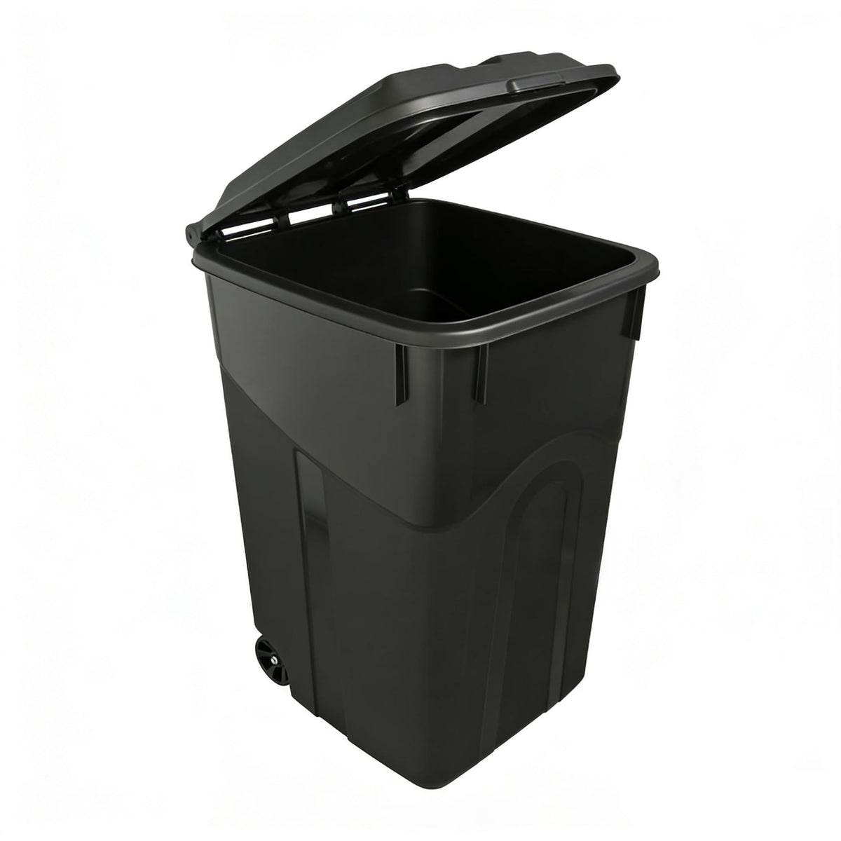 45 Gallon Wheeled Trash Can with Lid, Heavy Duty Outdoor Garbage Bin
