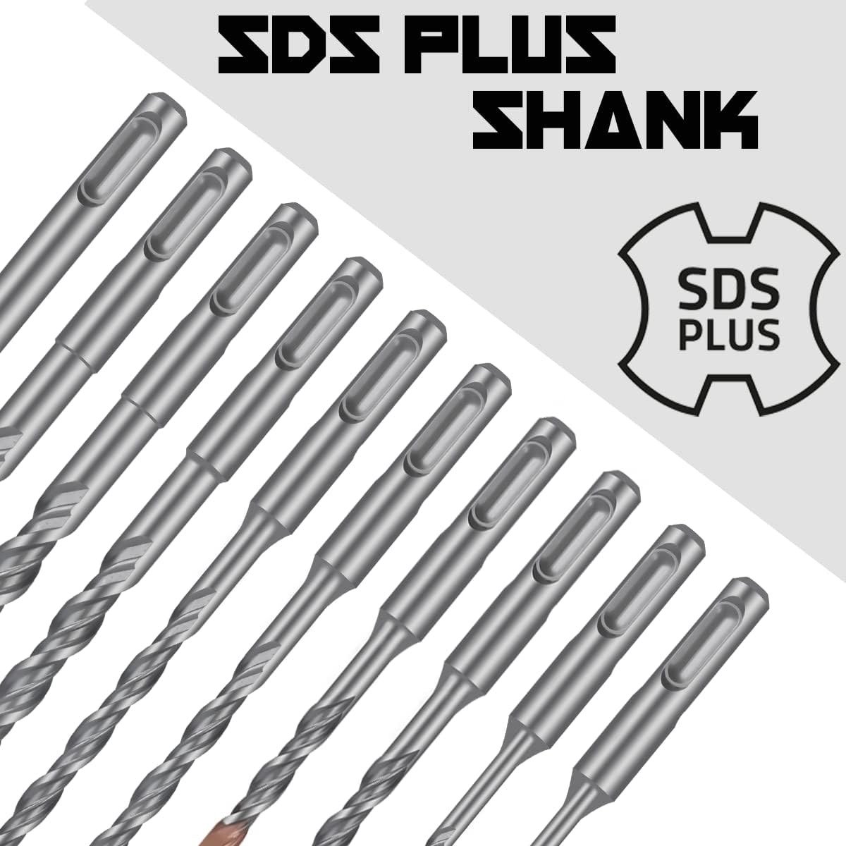 SDS Plus 1 Inch Masonry Drill Bit for Rotary Hammers (12" Length - 2 Pack) Carbide Tipped to Easily Drill Through Concrete, Cement, Brick, Block, Stone, and More!