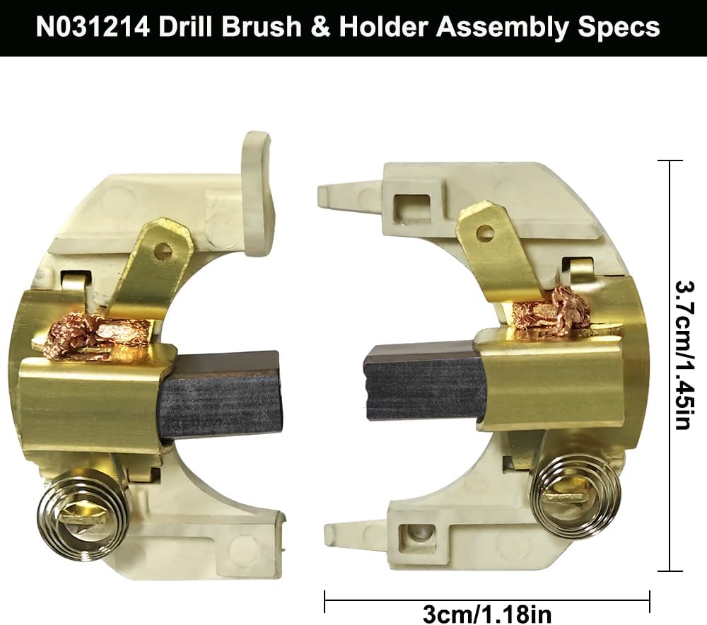 N031214 Replacement Brush Holder Assembly Compatible with DeWalt DCD930, DCD985, DCD980, DCD970, DCD950, DCD950B Hammer Drill replaces N031214SV, N022272,N022271 Brush Box Set