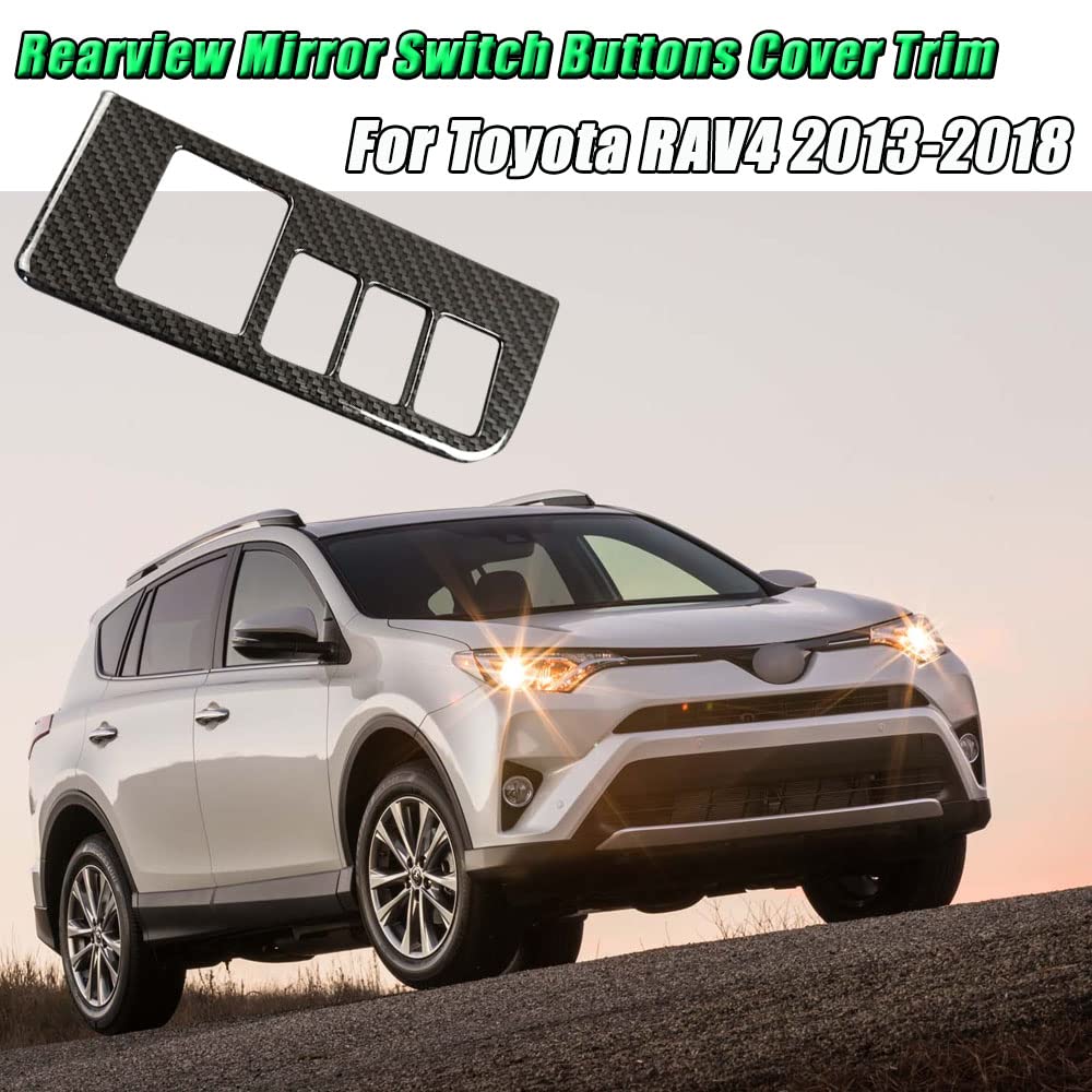 ABS Carbon Fiber Headlight Button Panel Trim for 2013-2018 Toyota RAV4