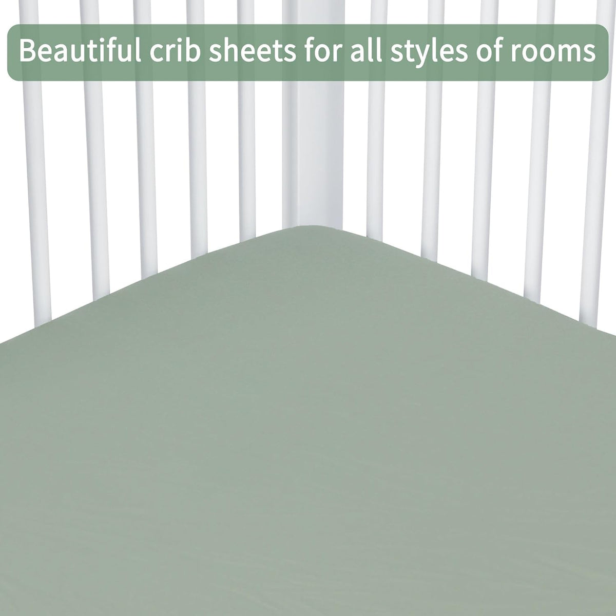 Baby Crib Sheets for Boys Girls, 2 Pack Fitted Crib Sheet for Standard Crib and Toddler Mattress, Soft Microfiber