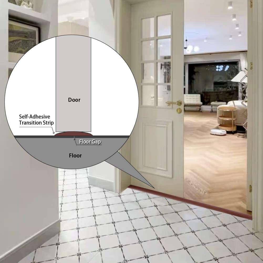 Vinyl Floor Transition Strip Self Adhesive 2" Wide, Wood Grain
