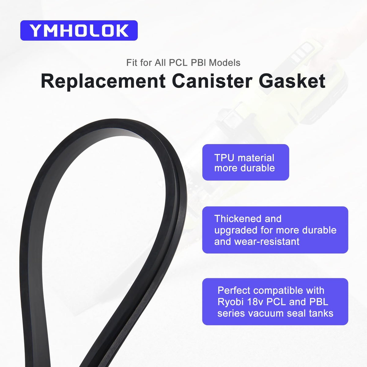 Ymholok 4 PCS Replacement Gasket for Ryobi 18v Stick Vacuum Cordless