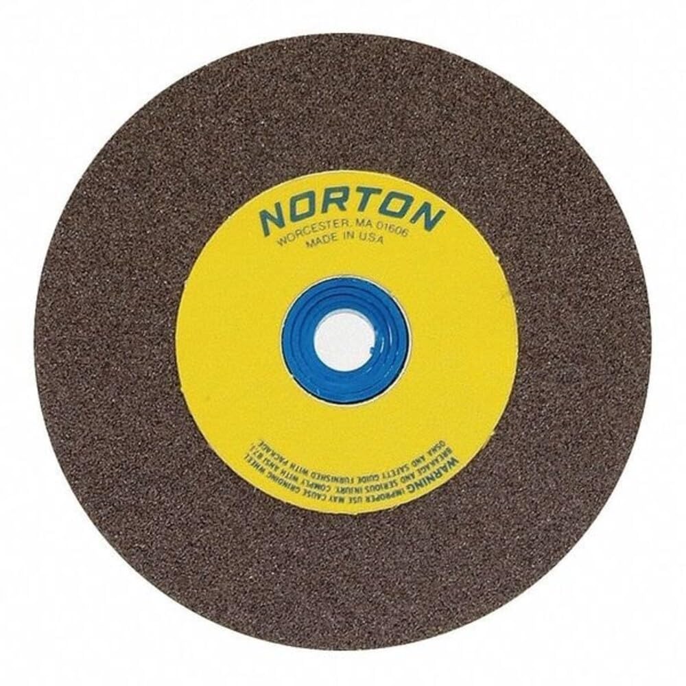 Norton Bench and Pedestal Abrasive Wheel, Type 01 Straight, Aluminum Oxide, 1" Arbor, 6" Diameter, 3/4" Thickness, Medium Grit (Pack of 1)
