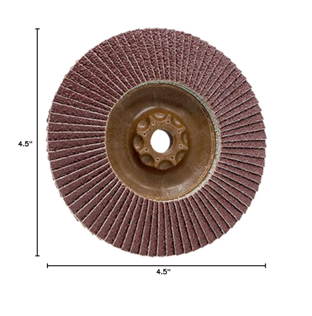 CS Unitec | 93859 | PLANTEX Aluminum Flap Disc. Surface Finishing & Blending Abrasives for Aluminum & Non-Ferrous Materials. 4-1/2" Disc Diameters, 5/8" x 11 Spin-On Arbor, 120 Grit - Made in Germany