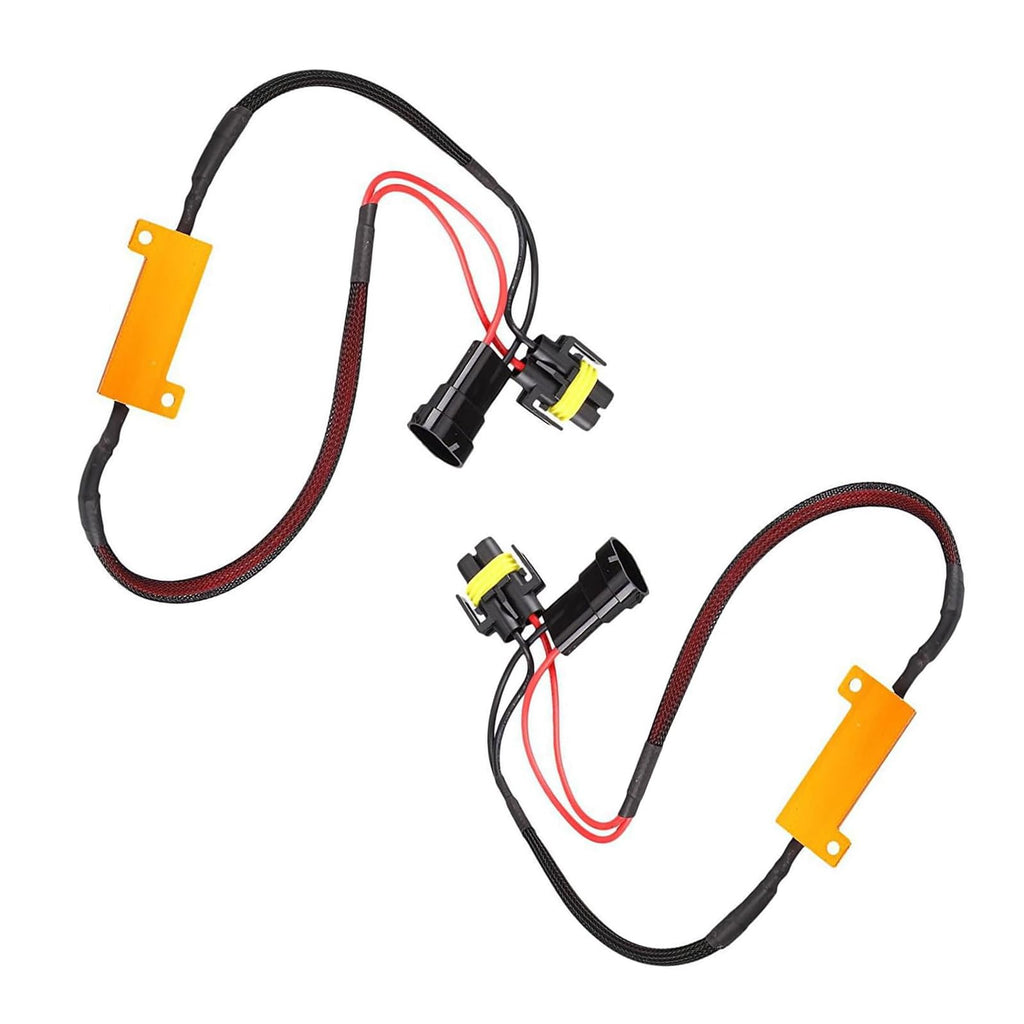 Heyzidu 2 PCS H11 LED Light Resistor Kit, 50W 6 Ohm LED Fault Diagnosis Decoder, Anti-flicker Fog Light Turn Signal Load Resistor, Universal H11Model Bulbs for Most Cars (Black)