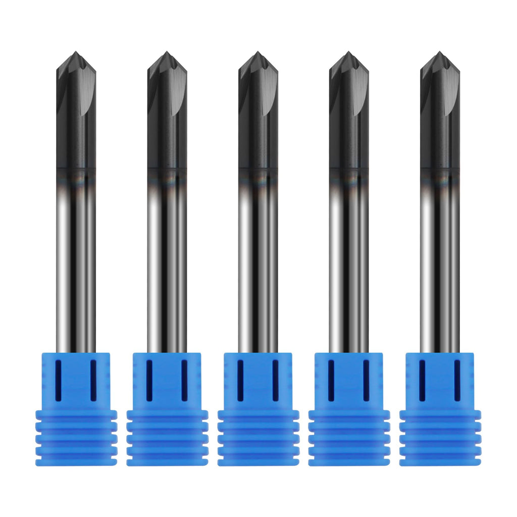 Zorqon 5Pcs 1/4" Solid Carbide End Mills, AlTiN Coating, 4 Flute