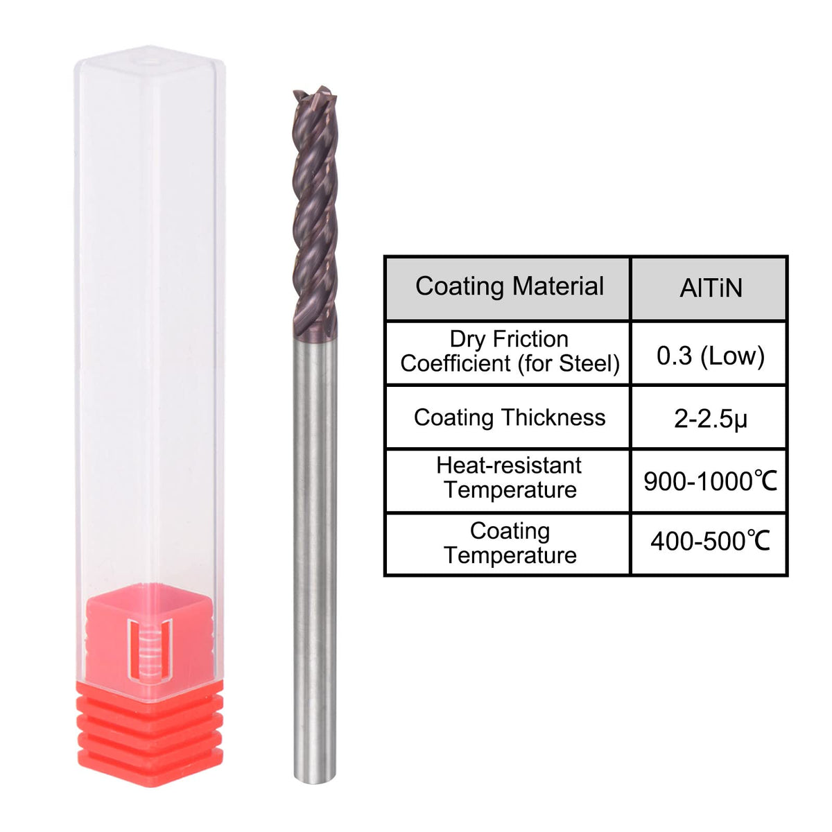 uxcell Square Nose End Mill, 6mm Tip Dia Solid Carbide AlTiN Coated CNC Router Bits 4 Flute Spiral Milling Cutter HRC55 with 6mm Shank 100mm (4-inch) Length