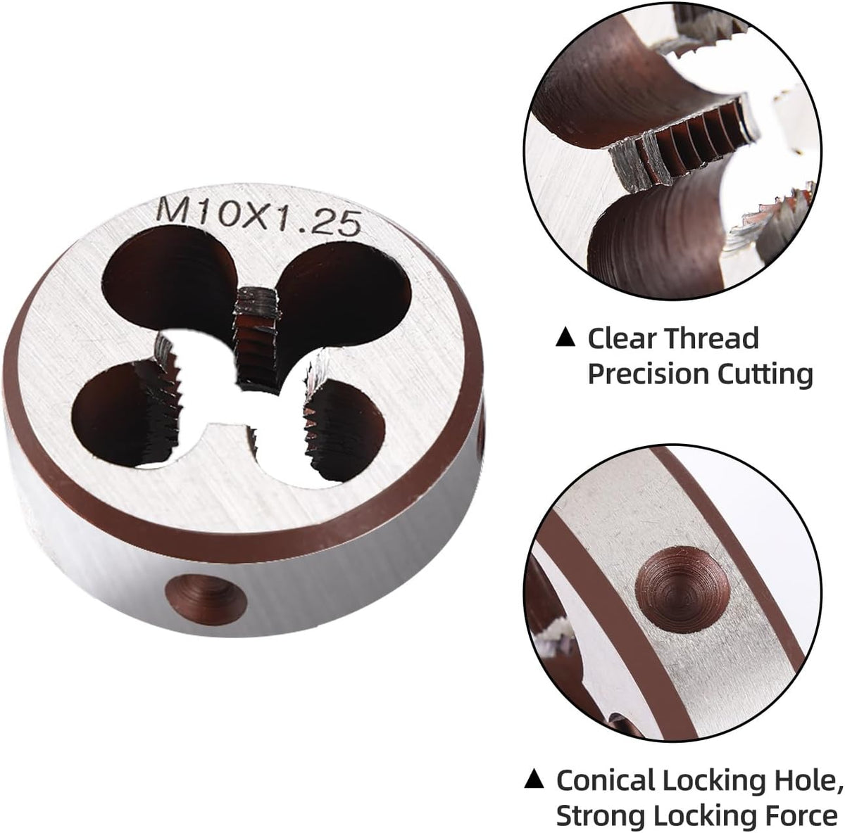 M10 x 1.25 Metric Thread Tap and Die Set, M10 x 1.25mm High-speed Steel Machine Tap Die Set Right Hand