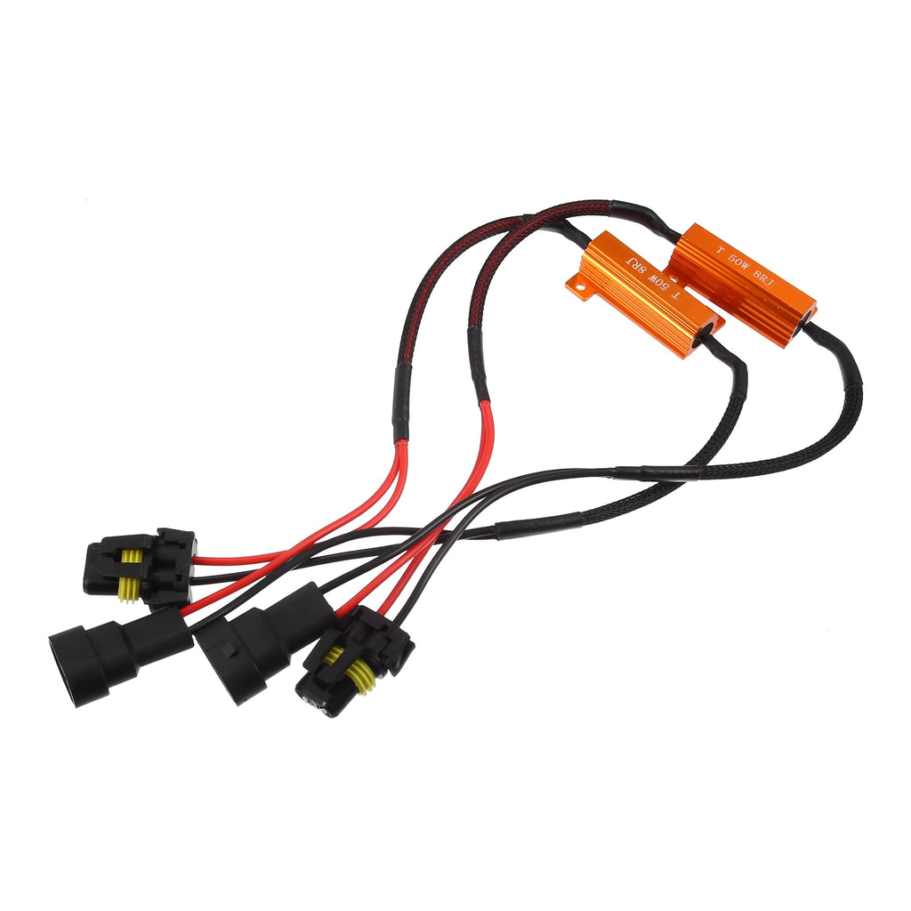 X AUTOHAUX 2pcs 9005/9006/9012 LED Car Headlight Canbus Decoder Error Free Warning Resistors Decoder Replacement Anti Flicker Resistor