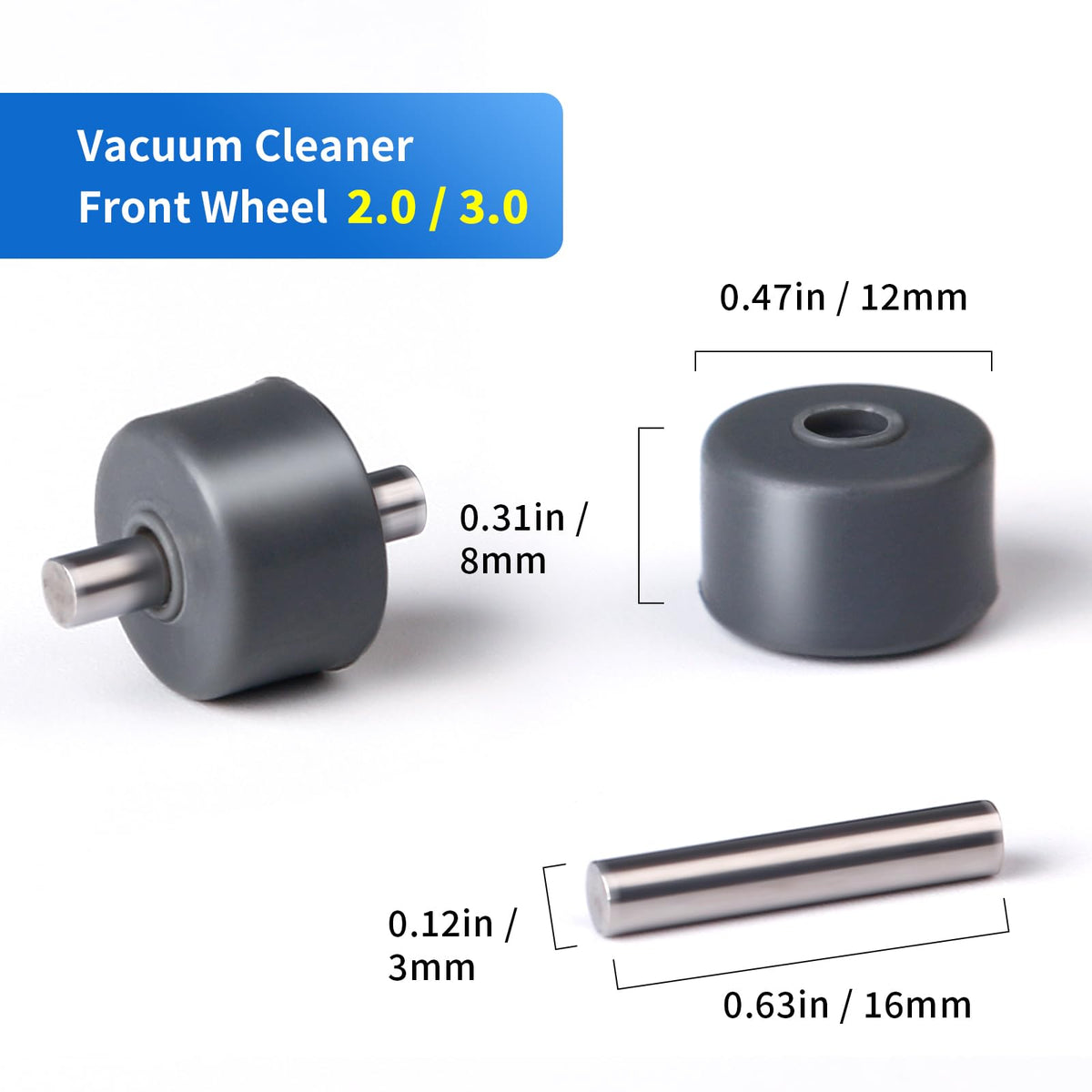 Keluke Replacement Vacuum Front Wheels for Tineco S5 & S7 Pro