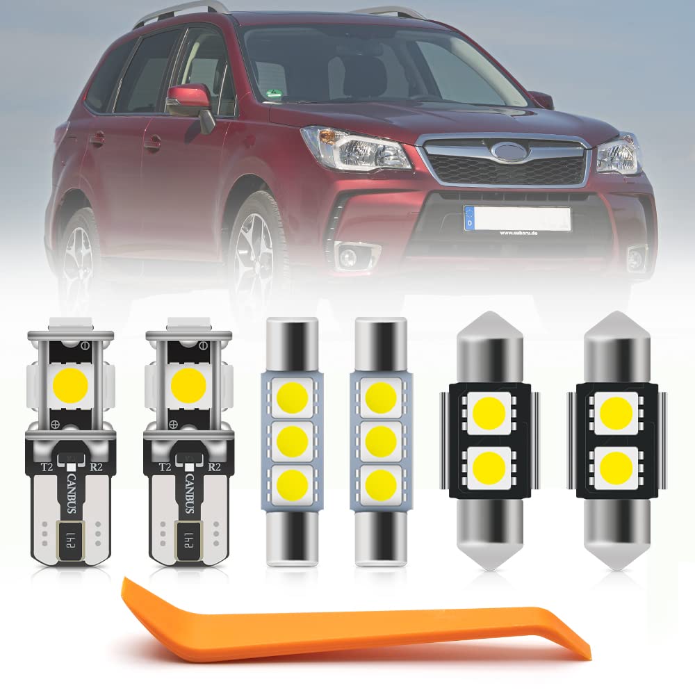 11Pcs White LED Interior Lights Bulb Kit for Sub'aru Forester 2014-2018