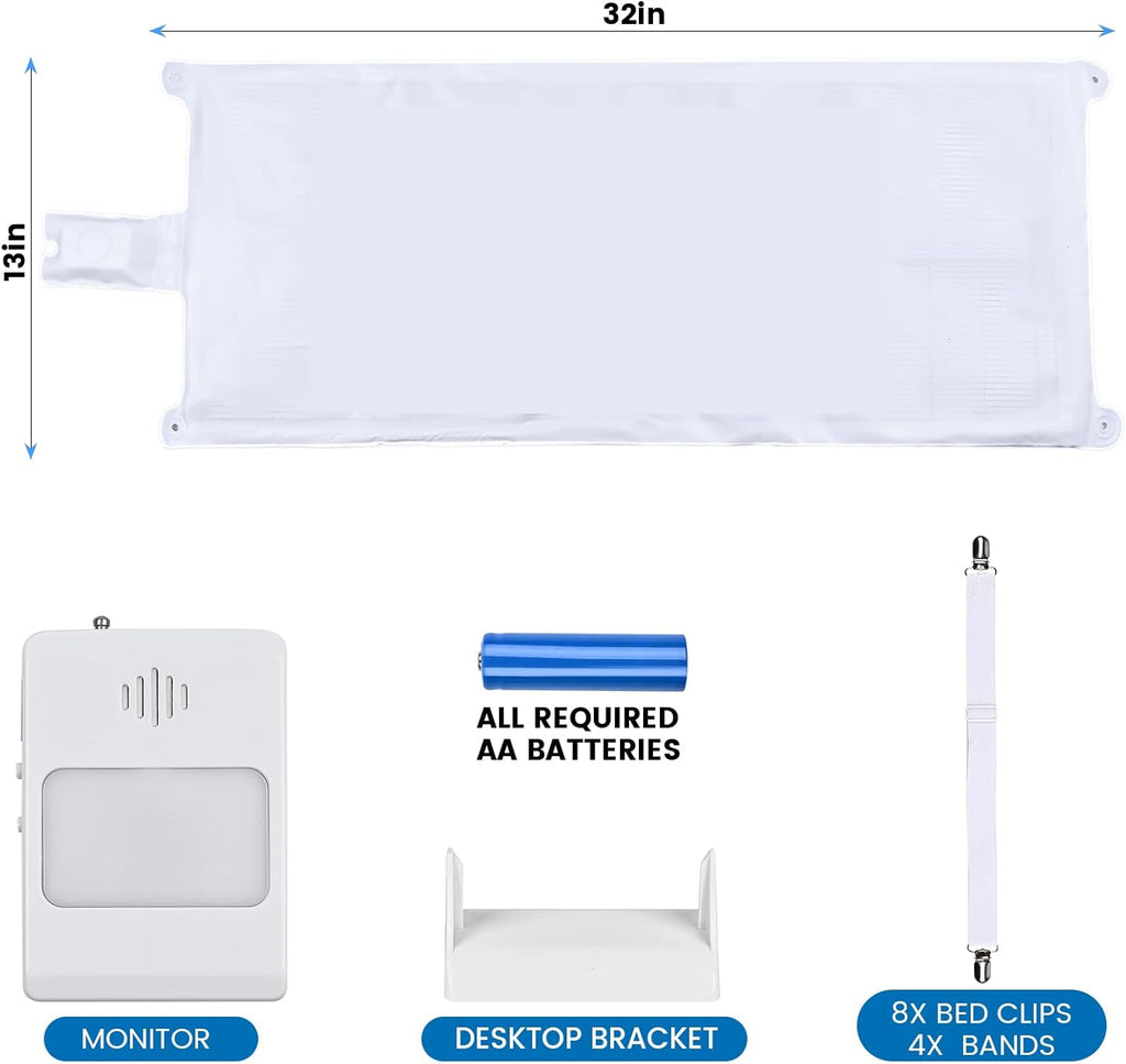 Bed Sensor Pad & Pager Bed Alarm for Elderly Dementia Patients – Fall Prevention Sensor with Pressure Motion