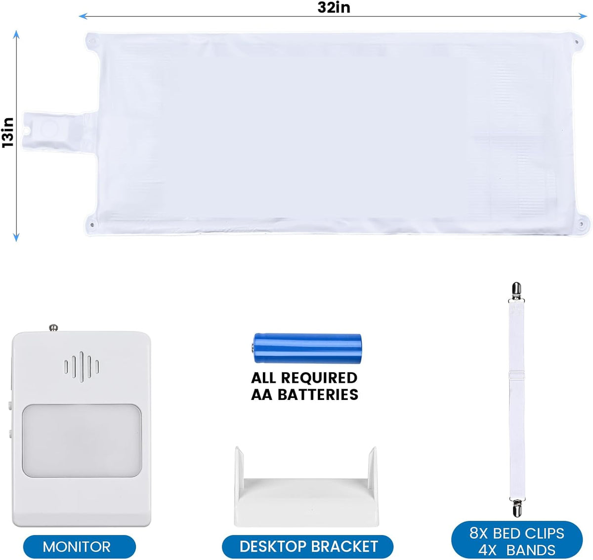 Bed Sensor Pad & Pager Bed Alarm for Elderly Dementia Patients – Fall Prevention Sensor with Pressure Motion